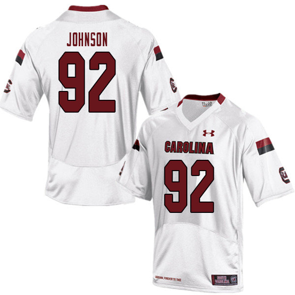 Men #92 Tyreek Johnson South Carolina Gamecocks College Football Jerseys Sale-White